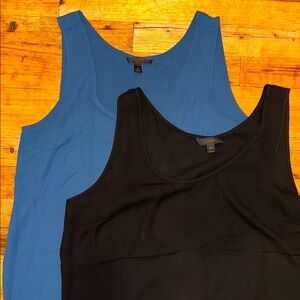 JCrew set: Black and Blue Cami tanks - Tall sizes 8 and 10